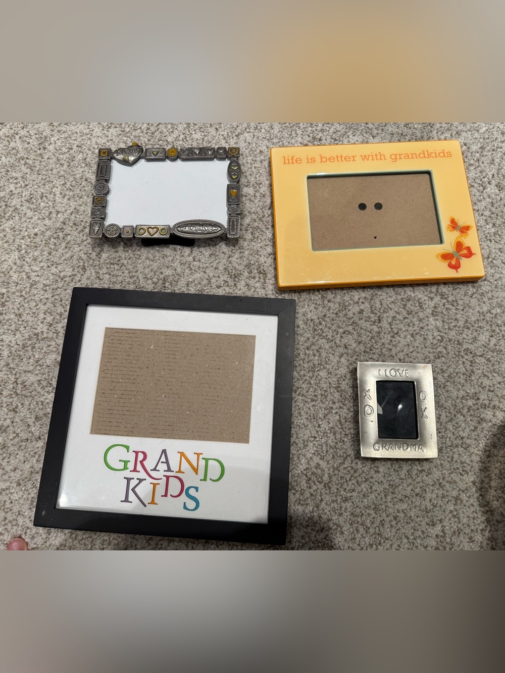 Grandparent & Family Theme Picture Frame Lot Grandkids Grandma Grandpa 4 Frame
